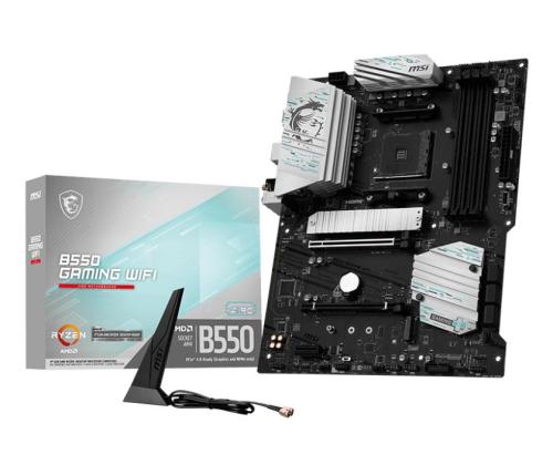 Emolevy MSI AMD B550 AMD B550 Socket AM4 ATX RAM DDR4-SDRAM 4xSlotit Wi-Fi Kyllä Bluetooth Kyllä 2xMuistikorttien määrä..