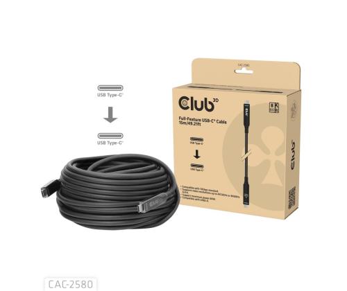 KAAPELI USB-C 15M/M/M CAC-2580 CLUB3D