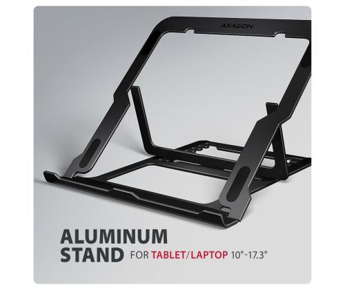 NB ACC STAND 10"-17.3"/ALUMIININMUSTA STND-LAB AXAGO