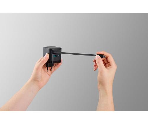 VIRTASOVITIN 1XUSB-A/1XUSB-C/MUSTA 7806522 INTENSO