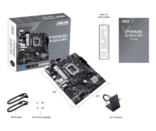 Emolevy ASUS Intel H610 LGA 1700 micro ATX RAM DDR5-SDRAM 2xSlots Wi-Fi Kyllä Bluetooth Kyllä..