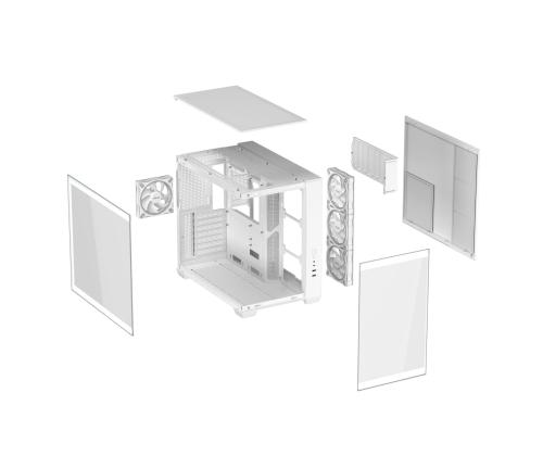 Kotelo ASUS ATX/micro ATX/Mini ITX Valkoinen PC A32 Plus TG ARGB Valkoinen 90DC00S3-B19000