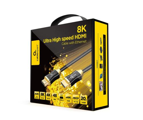 KAAPELI HDMI-HDMI 20M AOC PREM/CCBP-HDMI8K-AOC-20M GEMBIRD