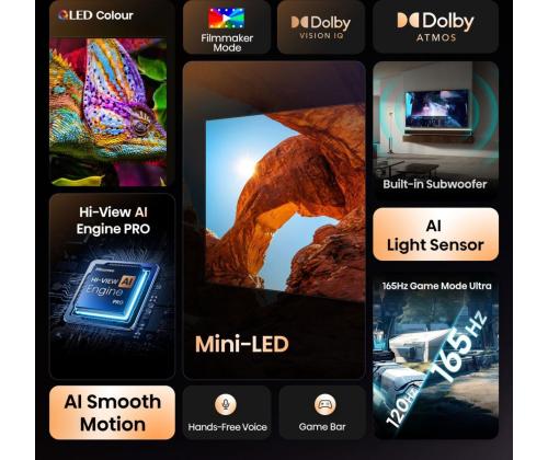 TV-sarja HISENSE 100 " 4K Ultra HD 3840 x 2160 pikseliä Flat 16:9 ULED 100U7Q 100U7Q