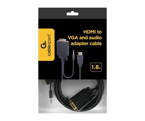 KAAPELI HDMI-VGA +3.5MM/1.8M A-HDMI-VGA-03-6 GEMBIRD