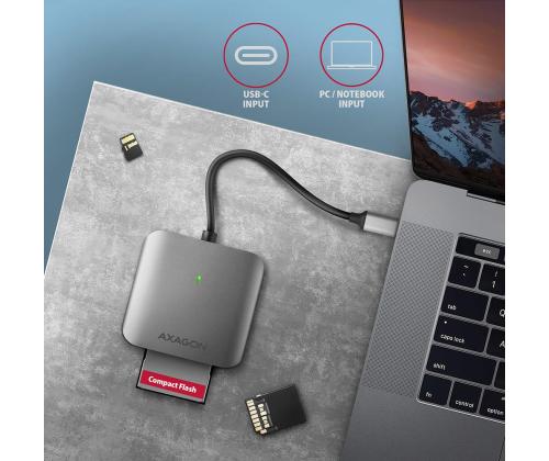 MUISTINLUKIJA USB-C 3-SLOT/SD/MICROSD/CF CRE-S3C AXAGON