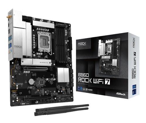 Emolevy ASROCK B860 Rock WiFi 7 Intel B860 LGA 1851 (Socket V1) ATX RAM DDR5-SDRAM 4xSlots Wi-Fi..