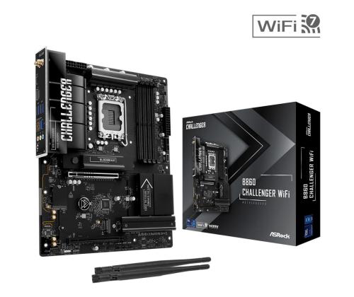 Emolevy ASROCK Intel B860 LGA 1851 (Socket V1) ATX RAM DDR5-SDRAM 4xSlots Wi-Fi Kyllä Bluetooth Kyllä..