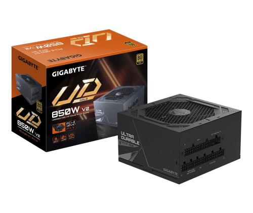 Virtalähde GIGABYTE UD850GM PG5 V2 ATX 3.1 850 wattia Tehokkuus 80 PLUS GOLD PFC Aktiivinen MTBF..