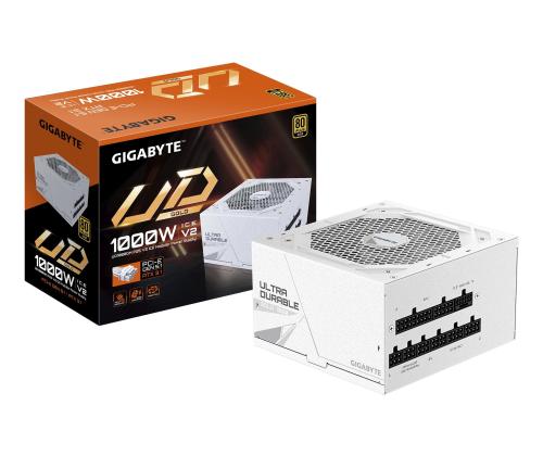 Virtalähde GIGABYTE UD1000GM PG5 ICE ATX 3.1 1000 wattia Tehokkuus 80 PLUS GOLD PFC Aktiivinen MTBF..