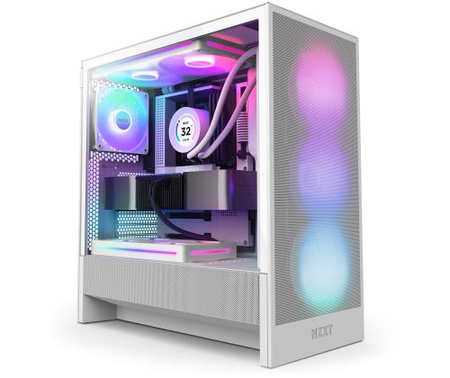 Kotelo NZXT H5 FLOW RGB 2024 MidiTower Case tuotteen ominaisuudet Läpinäkyvä paneeli Ei sisälly ATX EATX..