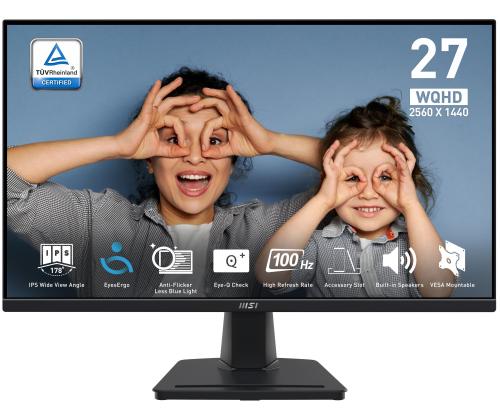 LCD-monitori MSI PRO MP275Q 27&amp;quot; Paneeli IPS 2560x1440 16:9 100Hz Matta 1 ms Kaiuttimet Kallistus Väri Musta..