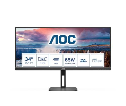 LCD-monitori AOC 34 &amp;quot; 3440 x 1440 pikseliä UltraWide Quad HD Native kuvasuhde 21:9 LCD Flat U34V5C...