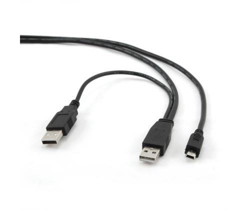 KAAPELI USB2 DUAL AM-MINI 0,9M/MUSTA CCP-USB22-AM5P-3 GEMBIRD