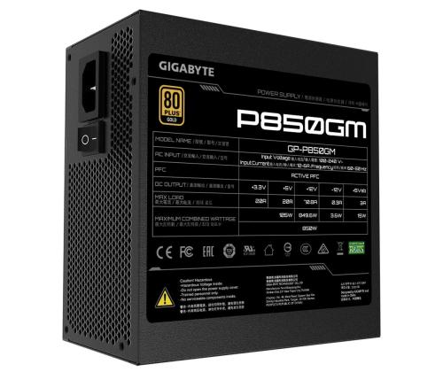 Virtalähde GIGABYTE 850 wattia Tehokkuus 80 PLUS GOLD PFC Active MTBF 100000 tuntia GP-P850GM