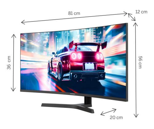 LCD-monitori THOMSON 34 &amp;quot; 3440 x 1440 pikseliä UltraWide Quad HD LCD Curved M34QG7Y14C