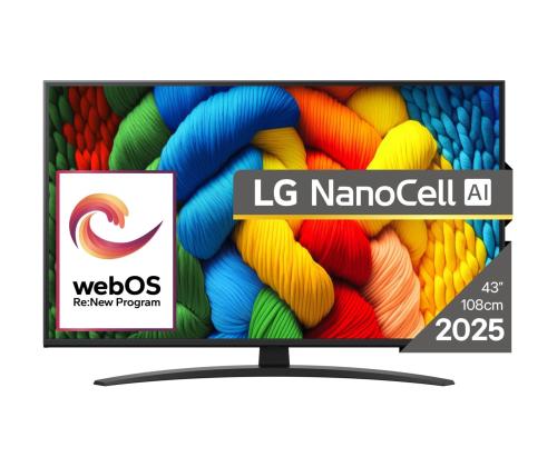 Televisio LG 43" 4K/Smart 3840x2160 Langaton LAN Bluetooth webOS Musta 43NANO81A3A