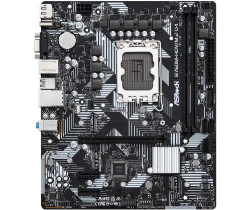 Emolevy ASROCK Intel B760 Express LGA1700 Micro-ATX Muisti DDR4 Muistipaikat 2 2xPCI-Express 3.0..