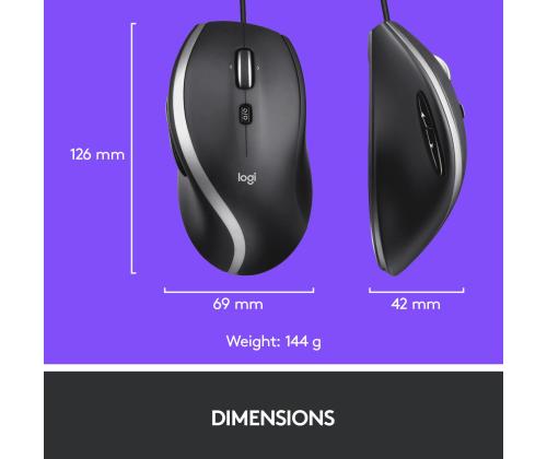 HIIRI USB OPTINEN M500S/MUSTA 910-005784 LOGITEC