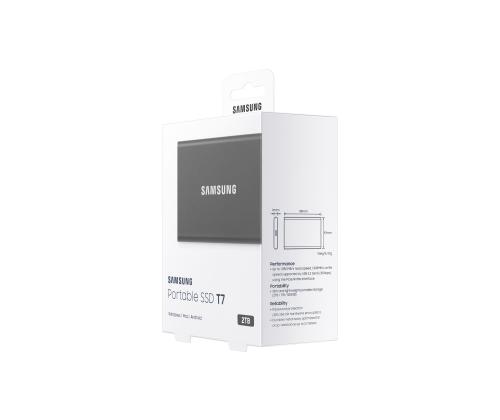 Ulkoinen SSD SAMSUNG T7 2TB USB 3.2 Kirjoitusnopeus 1000 Mt/s Lukunopeus 1050 Mt/s MU..