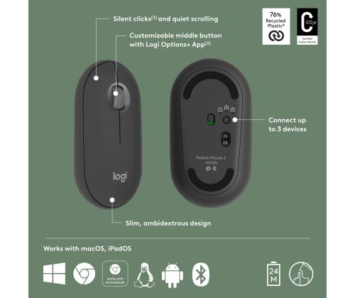 HIIRI USB OPTINEN WRL M350S/MUSTA 910-007015 LOGITEC