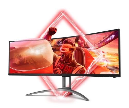 LCD-monitori AOC AG493UCX2 48.8" Gaming/Curved Panel VA 5120x1440 32:9 165Hz Matte 4 ms Kaiuttimet..