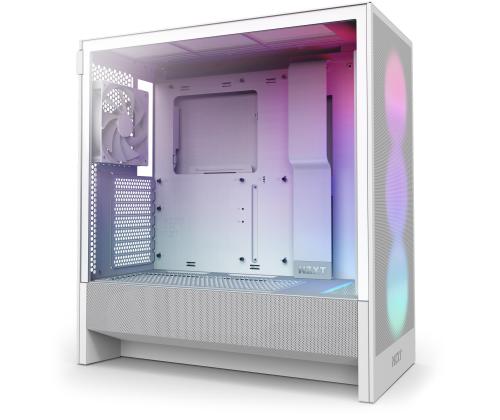 Kotelo NZXT H5 FLOW RGB 2024 MidiTower Case tuotteen ominaisuudet Läpinäkyvä paneeli Ei sisälly ATX EATX..
