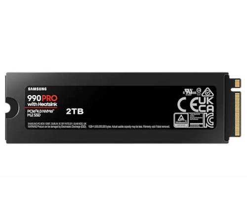 SSD SAMSUNG 990 PRO jäähdytyslevyllä 2TB M.2 PCIE NVMe MLC Kirjoitusnopeus 6900 Mt/s Lukunopeus...