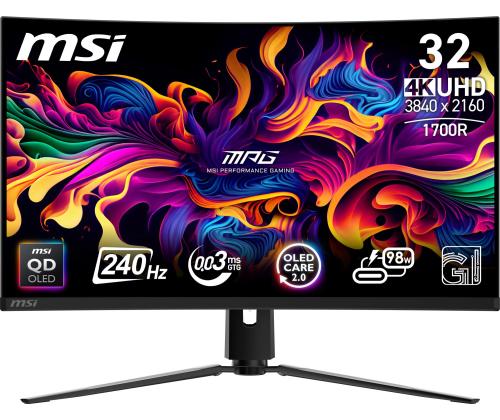 Näyttö MSI MPG 321CURX QD-OLED 31,5" Gaming/Curved/4K-paneeli QD-OLED 3840x2160 16:9 240 Hz 0,03 ms..