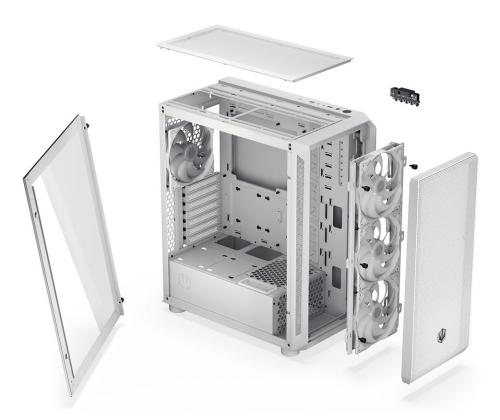 Kotelo ENDORFY ATX/micro ATX/Mini-ITX Valkoinen Midi Tower PC EY2A018