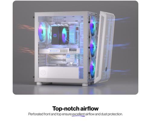 Kotelo ENDORFY ATX/micro ATX/Mini-ITX Valkoinen Midi Tower PC EY2A018