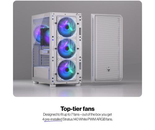 Kotelo ENDORFY ATX/micro ATX/Mini-ITX Valkoinen Midi Tower PC EY2A018