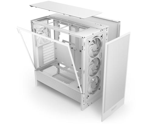 Kotelo NZXT H5 FLOW RGB 2024 MidiTower Case tuotteen ominaisuudet Läpinäkyvä paneeli Ei sisälly ATX EATX..