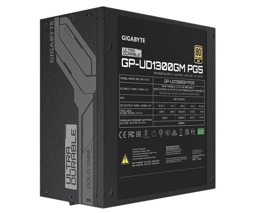 Virtalähde GIGABYTE UD1300GM PG5 1300 wattia Tehokkuus 80 PLUS GOLD PFC Aktiivinen MTBF 100000 tuntia...