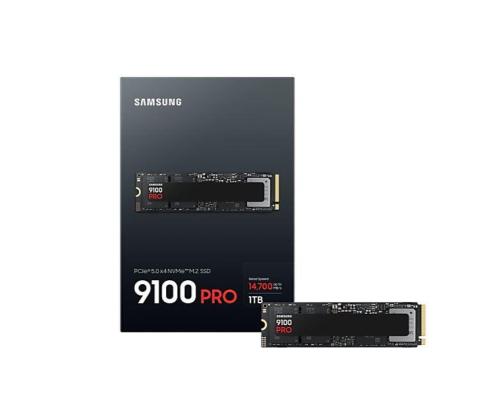 SSD SAMSUNG 9100 PRO 1TB M.2 PCIe Gen5 NVMe TLC Kirjoitusnopeus 13300 Mt/s Lukunopeus 14700 Mt/s Kirjoitusnopeus..