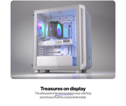 Kotelo ENDORFY ATX/micro ATX/Mini-ITX Valkoinen Midi Tower PC EY2A018