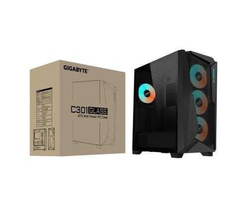 Kotelo GIGABYTE C301G V2 BLACK MidiTower Kotelo tuotteen ominaisuudet Läpinäkyvä paneeli Ei sisälly ATX..