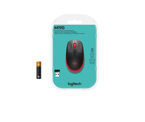HIIRI USB OPTINEN WRL M190/PUNAINEN 910-005908 LOGITECHIN