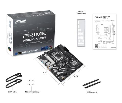 Emolevy ASUS Intel H810 LGA1851 Micro-ATX Muisti DDR5 Muisti paikat 2 PRIMEH810M-AWIFI