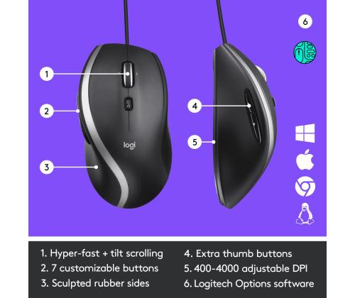 HIIRI USB OPTINEN M500S/MUSTA 910-005784 LOGITEC