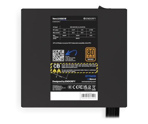 Virtalähde ENDORFY ATX PC 200 - 240 V 650 W EY7A015 EY7A015