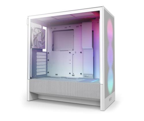 Kotelo NZXT H5 FLOW RGB 2024 MidiTower Case tuotteen ominaisuudet Läpinäkyvä paneeli Ei sisälly ATX EATX..