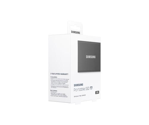 Ulkoinen SSD SAMSUNG T7 2TB USB 3.2 Kirjoitusnopeus 1000 Mt/s Lukunopeus 1050 Mt/s MU..