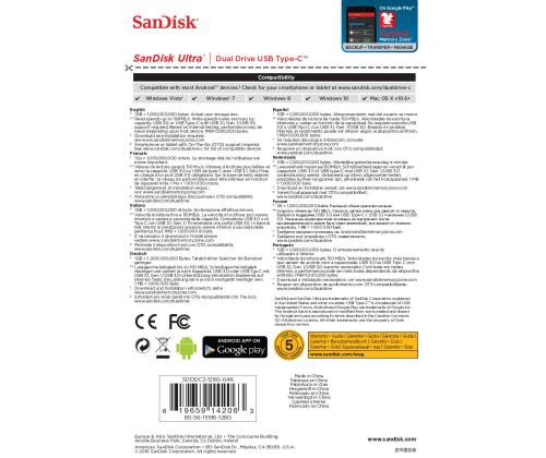 MUISTITIKKU FLASH USB-C 128GB/SDDDDC2-128G-G46 SANDISK