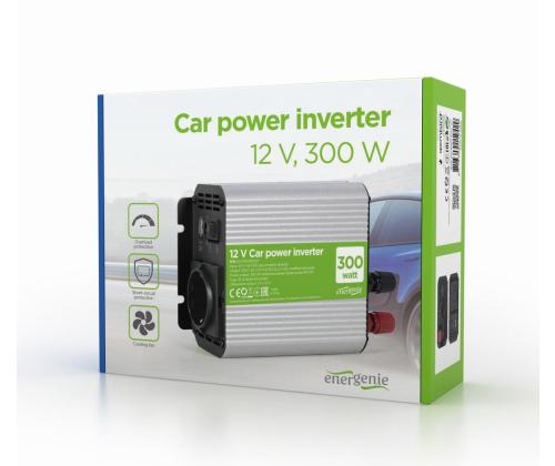 POWER INVERTTERI AUTO 12V 300W/EG-PWC300-01 GEMBIRD