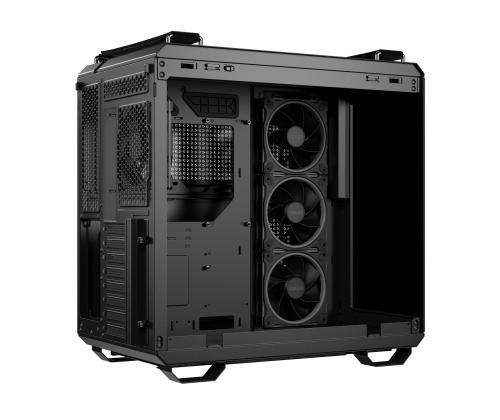 Kotelo ASUS TUF Gaming GT502 Horizon MidiTower Case tuotteen ominaisuudet Läpinäkyvä paneeli Ei sisälly...
