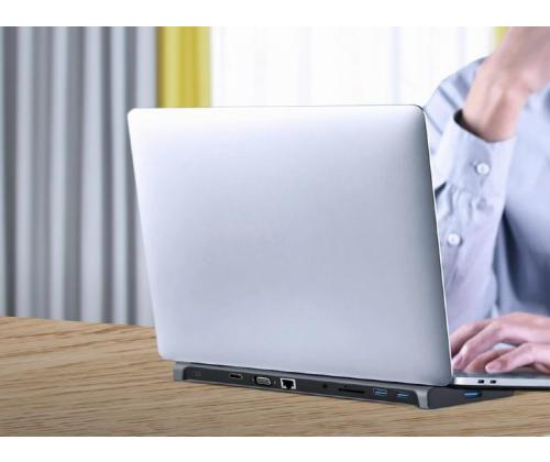 I/O-SOVITIN USB-C HDMI/USB3/10IN1:EEN A-CM-COMBO10-01 GEMBIRD