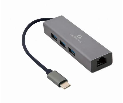 I/O-SOVITIN USB-C LAN RJ45/USB-KESKITIN A-CMU3-LAN-01 GEMBIRD
