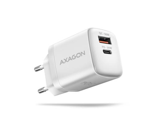 MOBIILI LATURI SEINÄ USB 30W/2PORT VALKOINEN ACU-PQ30W AXAGON