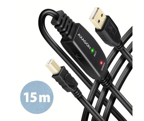 KAAPELI USB2.0 A-M/B-M AKTIIVINEN/15M ADR-215B AXAGON